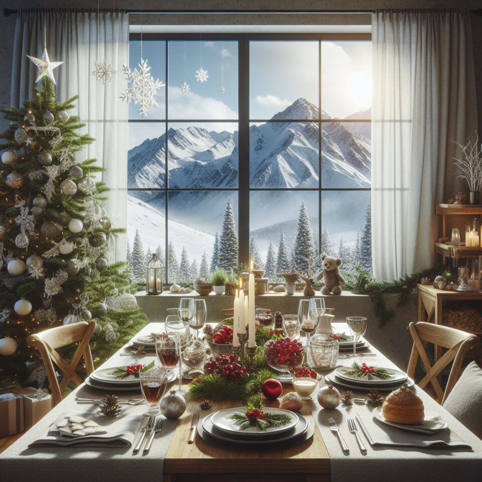 tavola apparecchiata per Natale